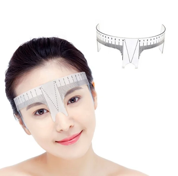 JULONG Reusable Semi Permanent Eyebrow Ruler Eye Brow Measure Tool Eyebrow Guide Ruler Calliper Stencil Makeup