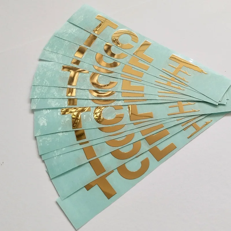 Custom Logo Stickers Ceramic Cups Glass Bottle Letters 3D Nickel Decal Label Stickers Metallic Labels Transfer Metal Waterproof