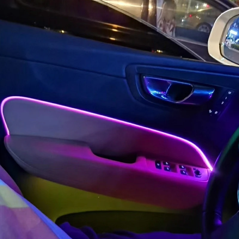 СВЕТОДИОДНЫЙ Автомобильный подстаканник огни для автомобильных аксессуаров, светодиодные каботажное судно с 7 видов цветов Изменение зарядка через USB, светодиодный внутренний атмосферная лампа