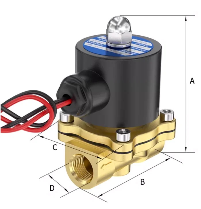 Direct Drive Type 2 Way Normal Colse Brass Solenoid Water Valves For Water Flow
