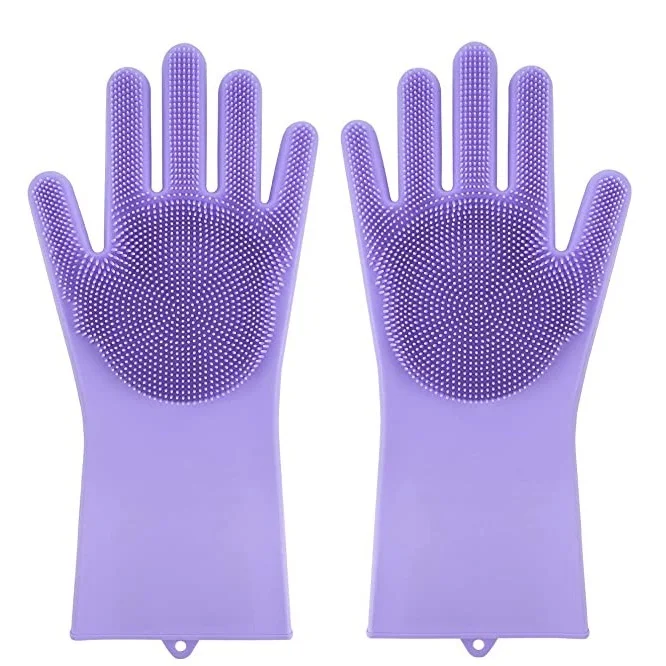 Heat-resistant Design Household Multifunctional Silicone Cleaning Brush Scrubber Gloves dish washing Gloves