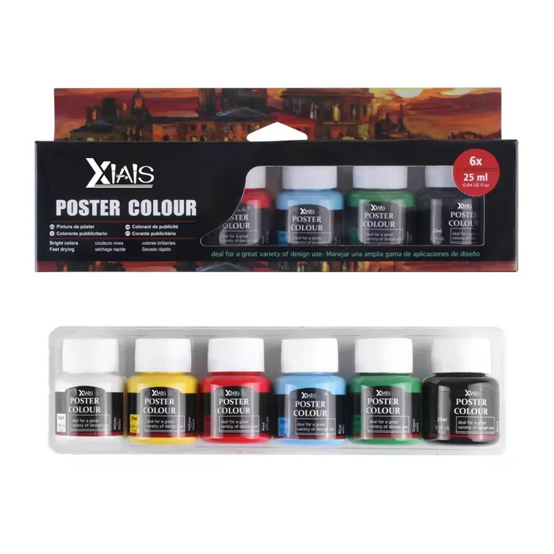 25ml bottle washable tempera paint liquid finger poster art drawing paint