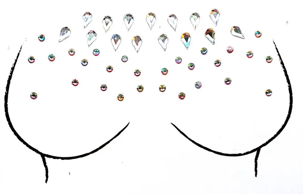Rhinestone Decorations Party supplies Color Face body Breast Gems Sticker for festival