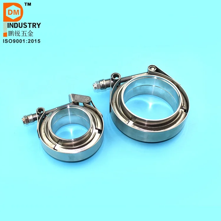 V-образный хомут с фланцами с логотипом на заказ, готовый к отправке от 1,5 до 6 дюймов