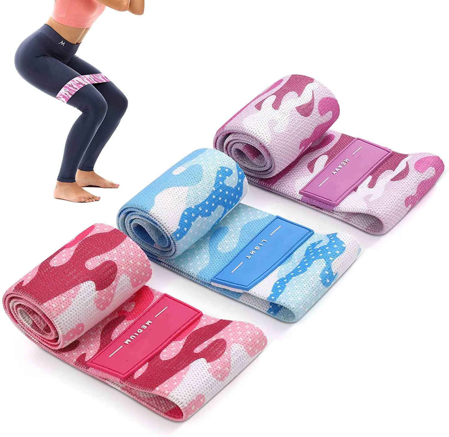 High Elastic Fabric Cotton Booty Hip Circle Exercise Bands for Fitness Home Use