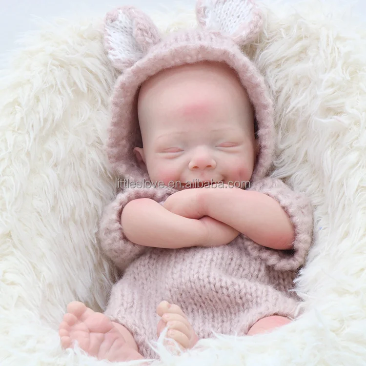 Littleslove 1 9 кг силиконовые гиперреалистичный Пупс апреля 16 дюймов всего тела твердого силикона куклы с реалистичной улыбкой закройте глаза в рождественском стиле