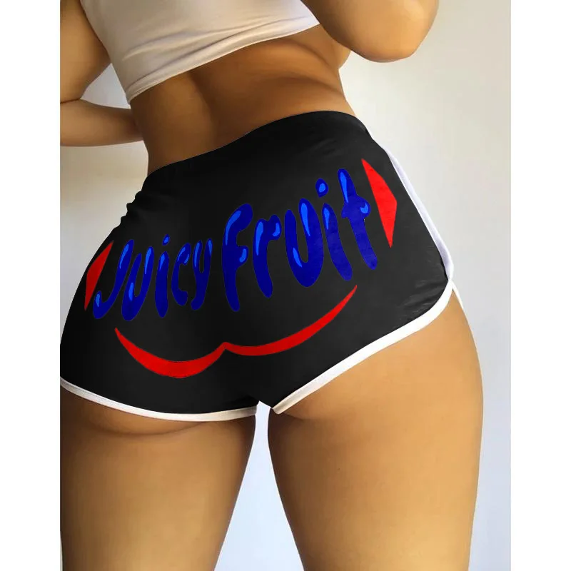 
2021 new style women summer shorts brand printed women booty shorts spandex girl shorts 