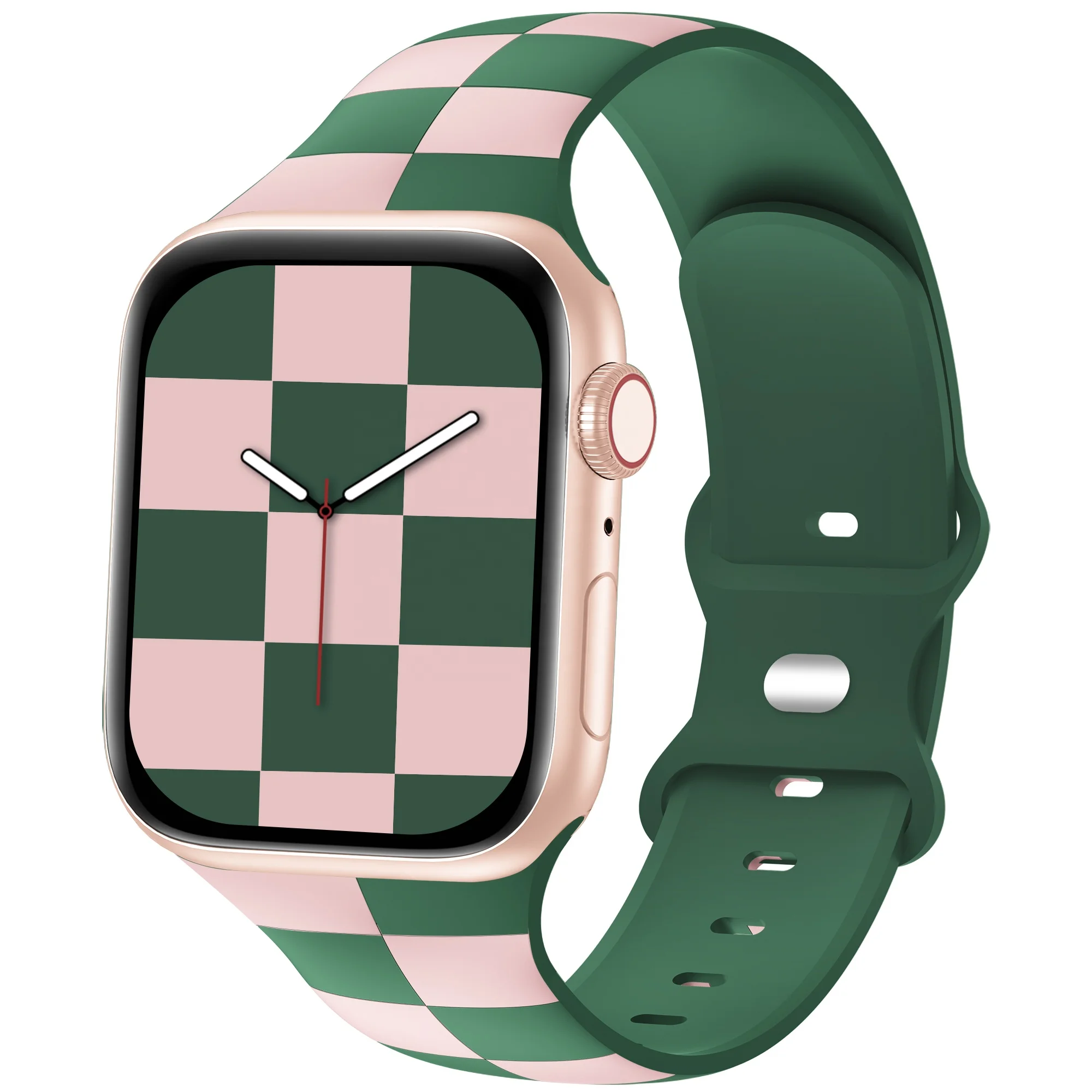 38mm 40mm 45mm 49mm Checkered style Soft Rubber silicone watch Strap ultra watch bands For Apple Watch iWatch series 5 6 7 SE 8