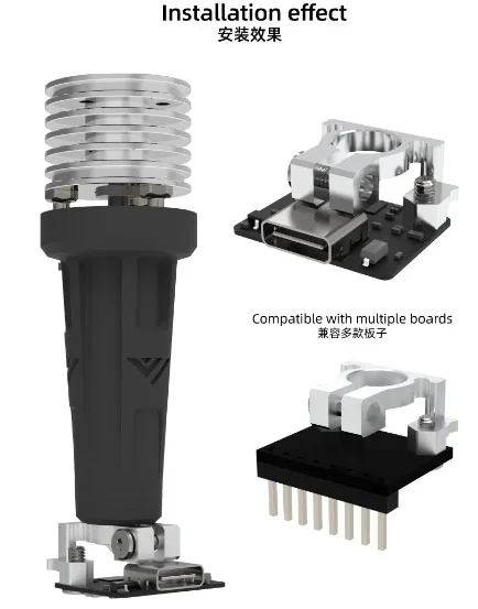 top quality Lightweight Aluminum V6 Nozzle Bracket For 3D Printer Accelerometer Optimize 3D Printing Performance