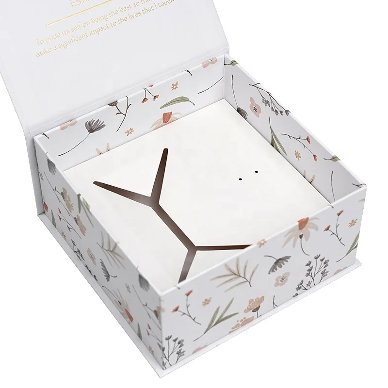 Custom Logo Color Printing Magnetic Gift Box Rigid Cardboard Paper Jewelry Packing Magnet Closed Matt Lamination Paper Insert