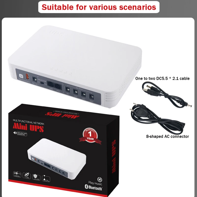 Мини-онлайн ИБП с литиевой батареей 24 Вт однофазный светодиодный дисплей для Wi-Fi маршрутизатора молниеносной защитой от 5 В до