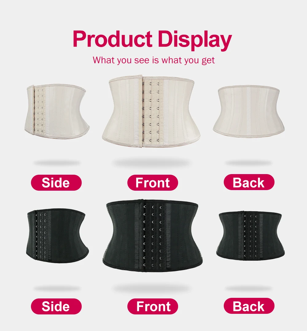 Body Shaping Seamless Shaperlower Abdomen Control 25 Steel Bones 7 Inch Short Torso Latex Waist Trainer Womens Corset Tops