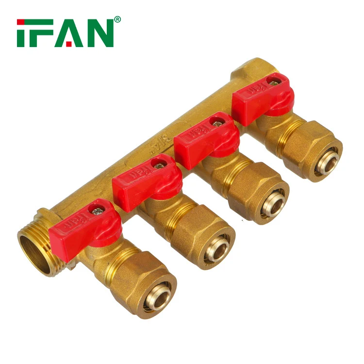 IFAN Factory Water Manifold Brass Forged Floor Heating Water Pipe Fitting Brass Manifold