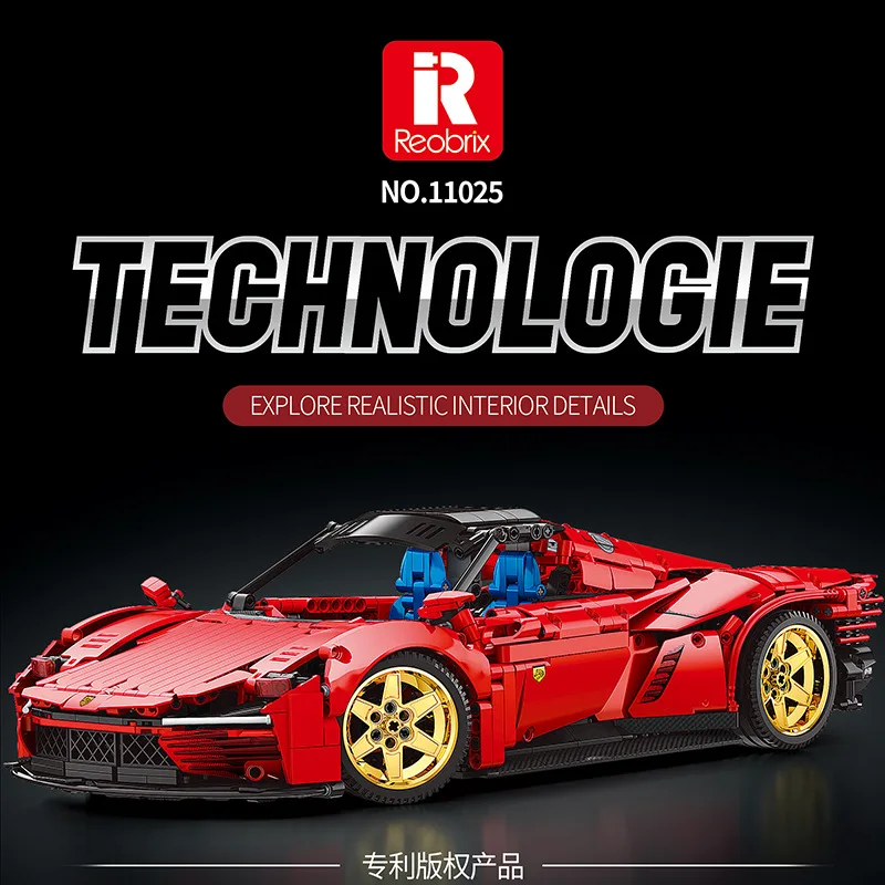 11025 конструктор Reobrix спортивный автомобиль совместимый с дистанционным управлением суперкаром 42143 игрушка для взрослых коллекционный подарок