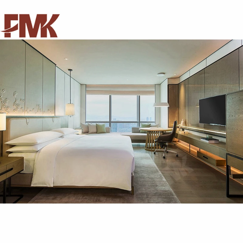 5 Star Hotel Bed Room Furniture With Bedroom Set For Marriott Project