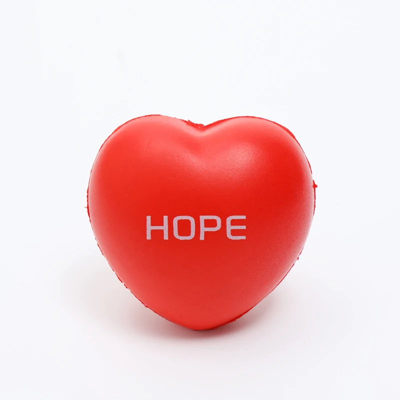 Deskjoy Promotional Creative Custom Anti PU Heart Shaped Stress Balls For Adults