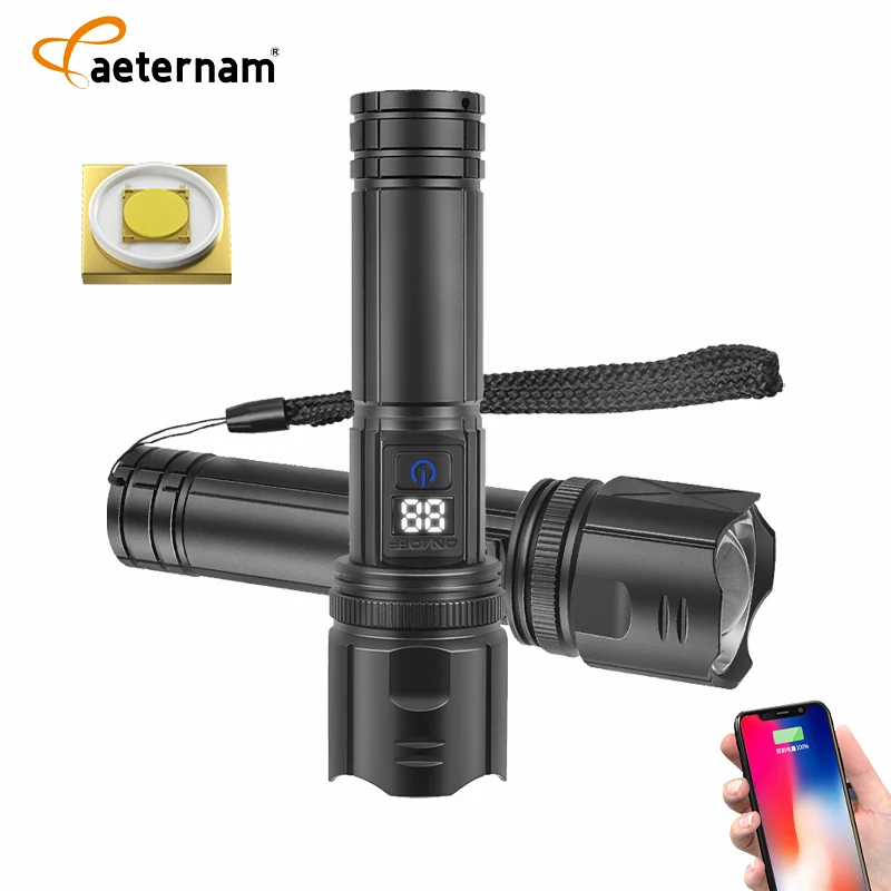 white laser one torch switch power bank zoomable waterproof rechargeable usb led tactical torch light flashlight