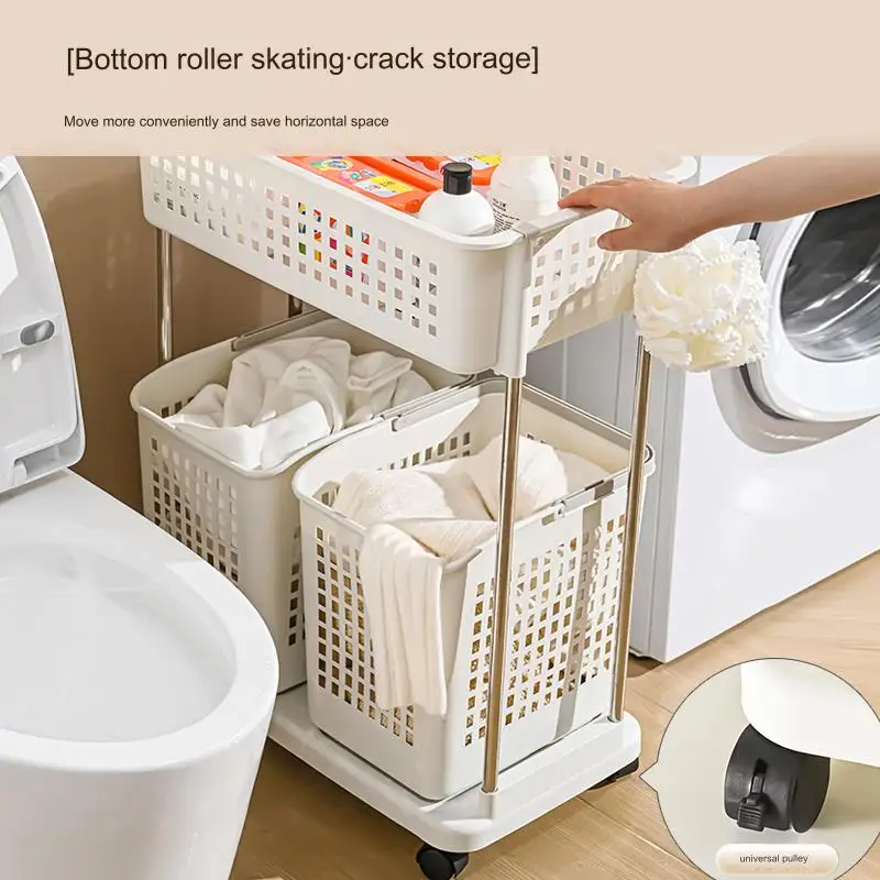 Removable Classification Dirty Laundry Basket Storage Clothes Basket Organizer Bins With Wheels Handles