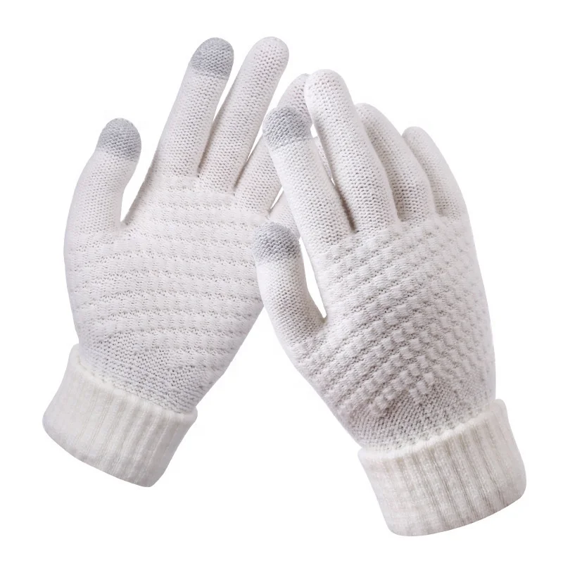 Wholesale 2020 Winter Magic Gloves Touch Screen Decorative pattern acrylic Gloves Women Men Warm Stretch Knitted Wool Mittens