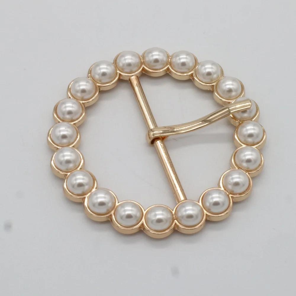 Женская широкая жемчужная пряжка для ремня, роскошное украшение из горного хрусталя в форме полуэллипса, жемчужная пряжка, аксессуары для одежды, жемчужная брошь «сделай сам»