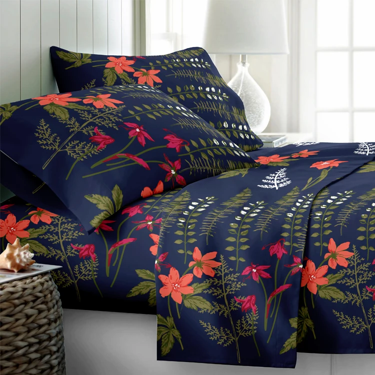 Twin Full Queen King size microfiber bedding set 100% polyester Hotel Sheet Set Wholesale Bad sheets set luxury