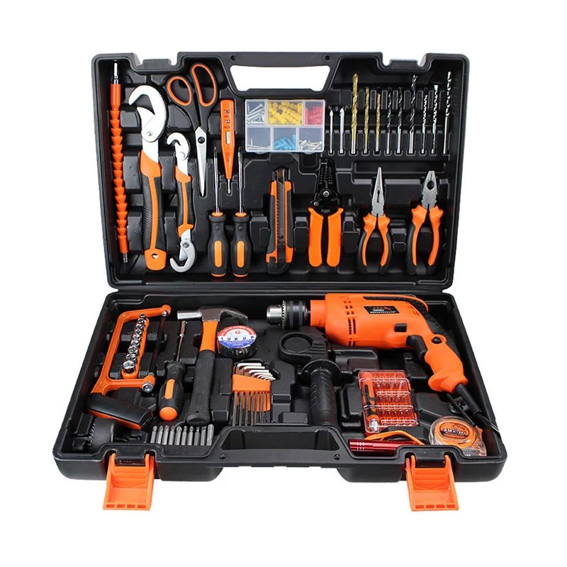 Household Combination Car Repair Tool Box Set Mini Drill Machine Set Electric Lithium Power Drill