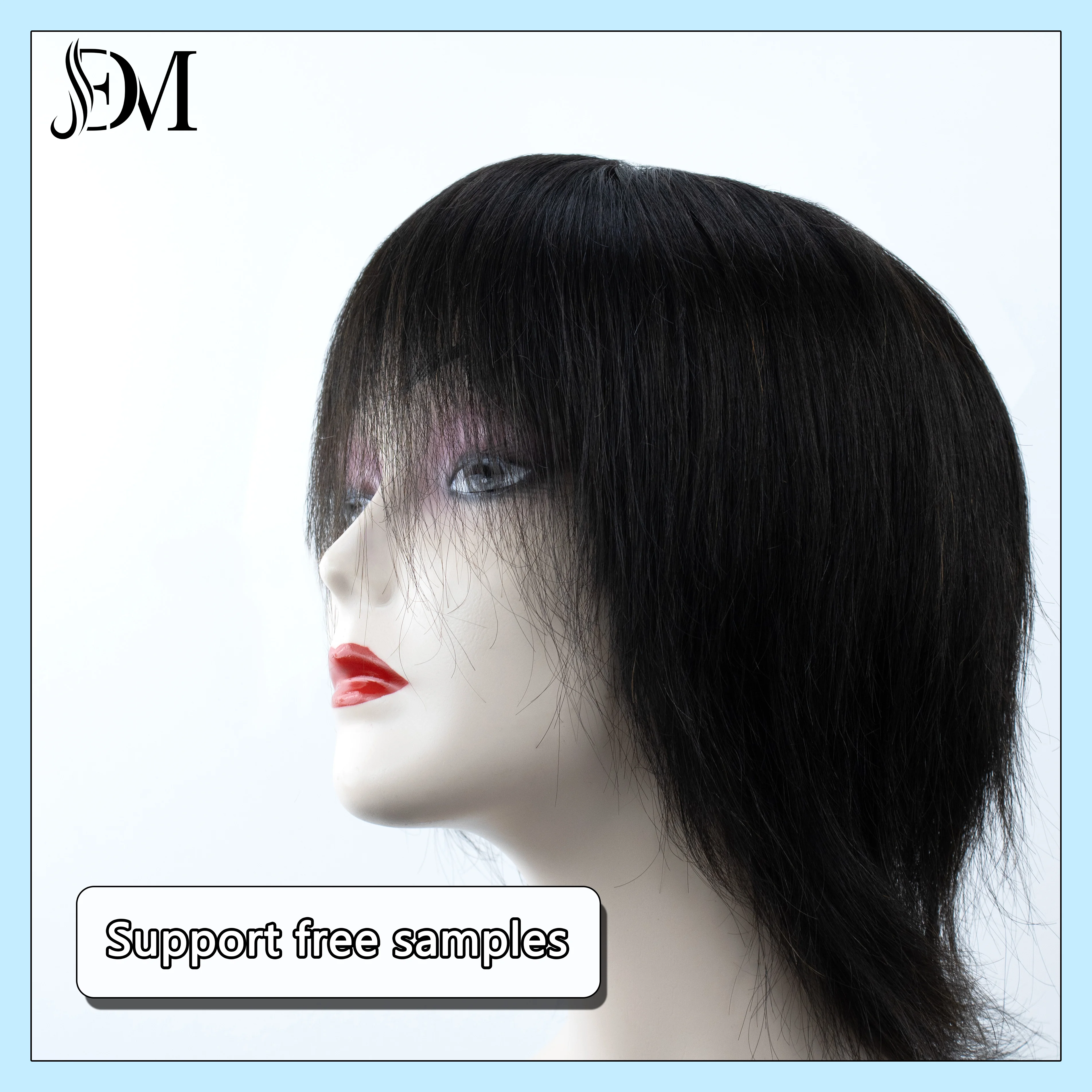 Wholesale Customization Swiss Lace 100% virgin Martin Human Hair 7*9 Hair Block Ladies Human Head Topper Wig