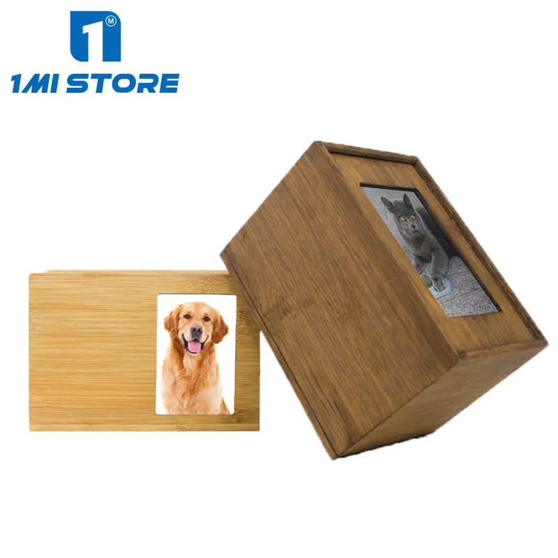 Customized Low price pine Wood Cats Box Logo Packing Board Color Feature Pet Memorials Urn