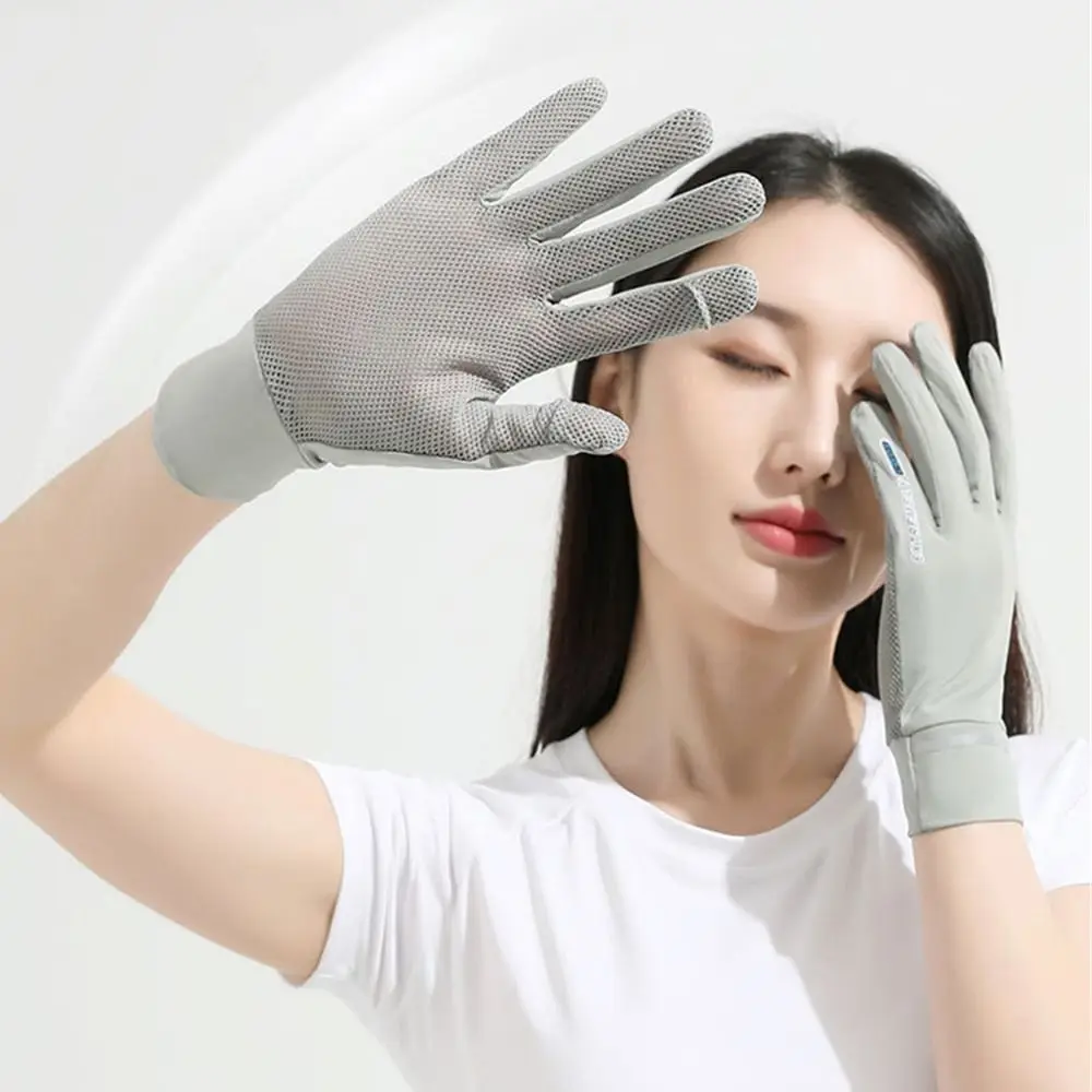 Cycling Driving Mittens Thin Gloves Female Summer Sun Protection Gloves Women Sunscreen Ice Silk Gloves