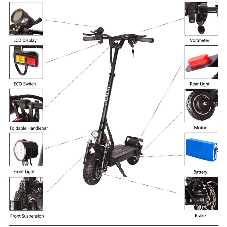 Travel Sit Down Adult E-Scooter Easy Rider Ultron T10 Electric Scooter With Disc Brake