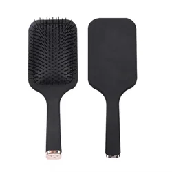 Fashionable Custom LOGO Black Paddle Detangling Hair Brush for For Women Men Salon