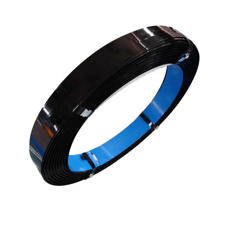 Chinese Professional Manufacturer jumbo coil steel strips for packing Blue tempered waxed steel strapping
