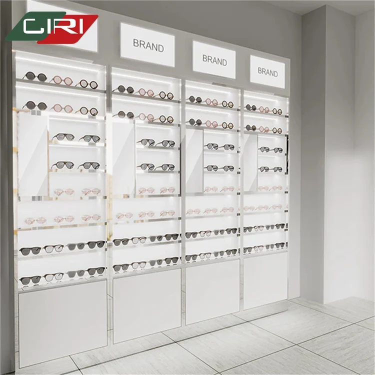 CIRI Optical Store Display Fixture Acrylic Eyewear Retail Display Stand Cabinet With Led For Sunglasses Acrylic Display Case