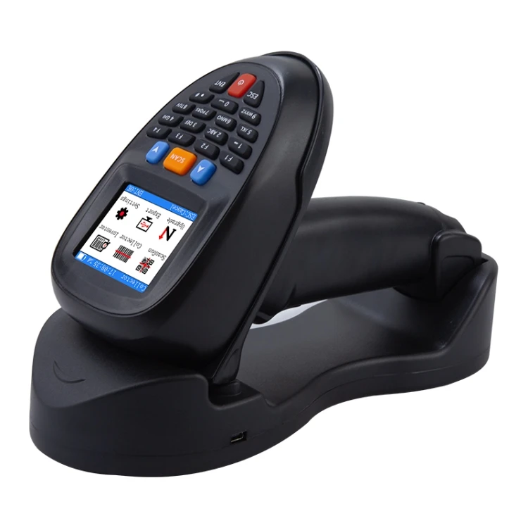 1D Laser Wireless Barcode Reader Scanner Data Collector With 2.2-Inch LCD Screen