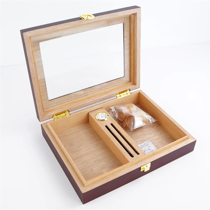 16 high gloss paint natural pine wood cigar box humidification constant humidity portable small cigar box