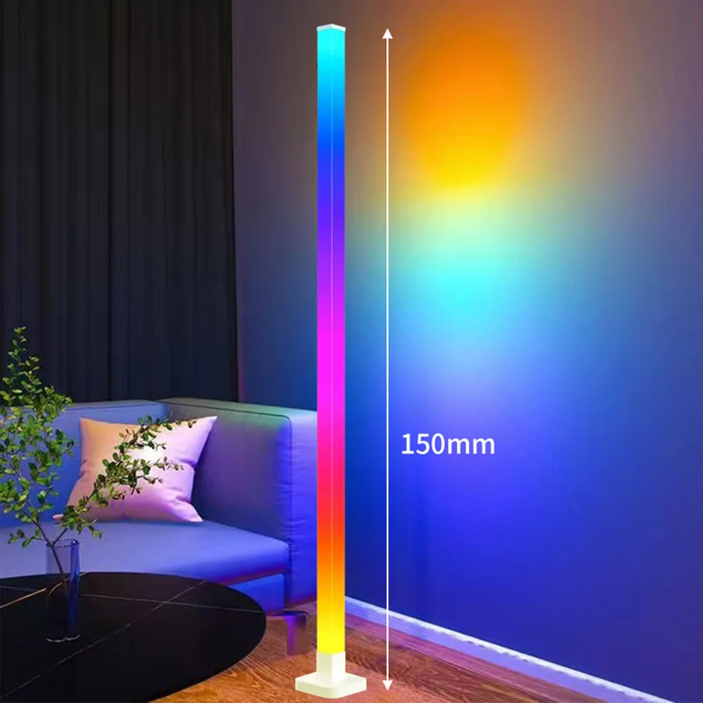 Современный умный светодиодный напольный светильник RGB + IC 16 миллионов цветов для спальни гостиной студии