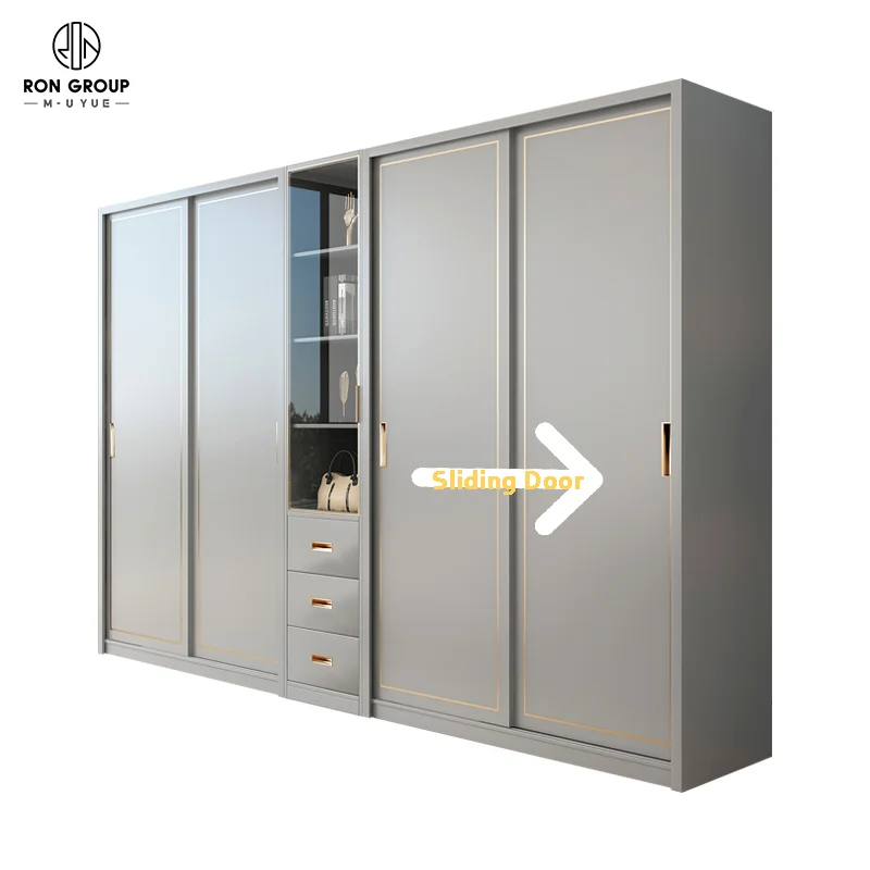 Оптовая продажа сделай сам современный дизайн раздвижная дверь шкаф для спальни из ДВП с