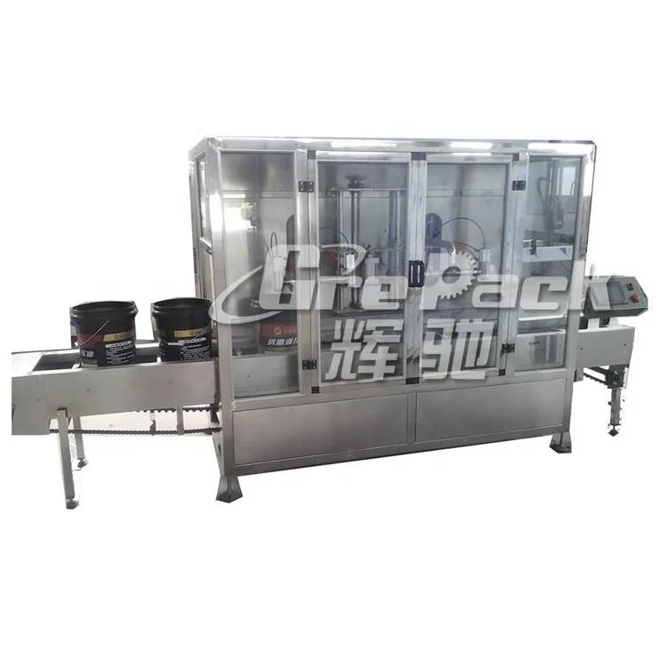 High Capacity Automatic Paint Paste Sauce Soup Liquid Filling Machine for Big Bottle Barrel Round Container Bulk Packing Filler