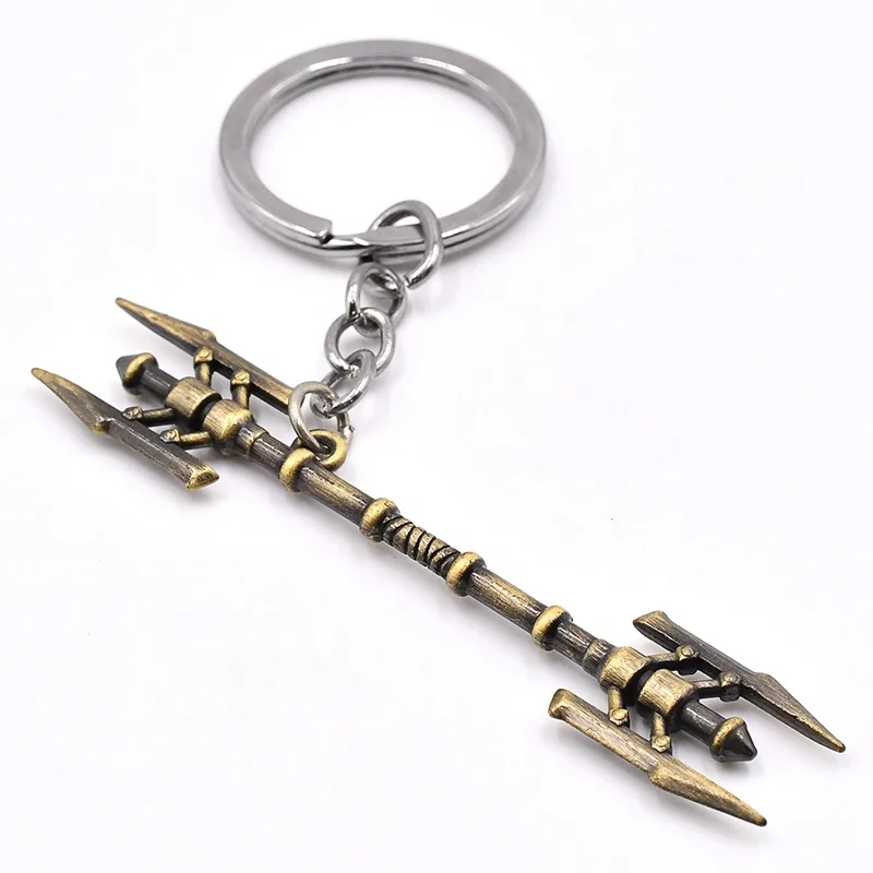 League of Legends Shining Girl Mini Metal Law staff Keychain display Item Ornaments Toy Gift for boy
