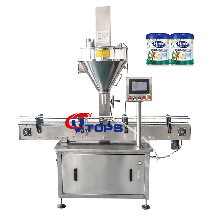 Automatic Auger Bath Salt Dry Milk Baby Talc Face Powder Spice Bottle Filling Packing Machine with Screw Conveyor Feeder