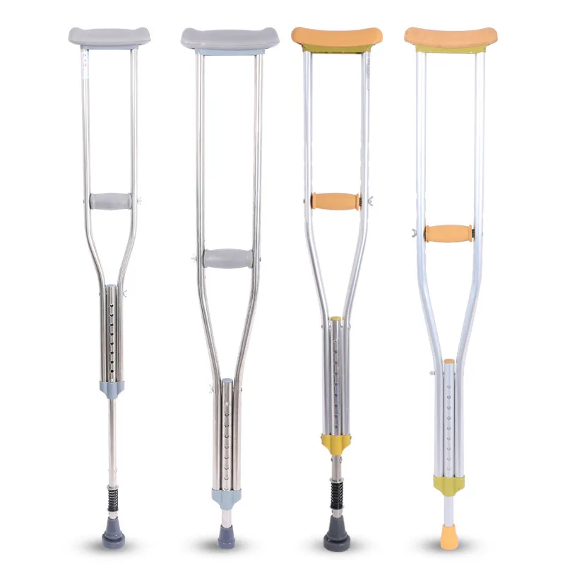 Nursing Care Equipment Lightweight Aluminum Alloy Underarm Armpit Crutches Quickfit Walking Stick Cane for Handicapped