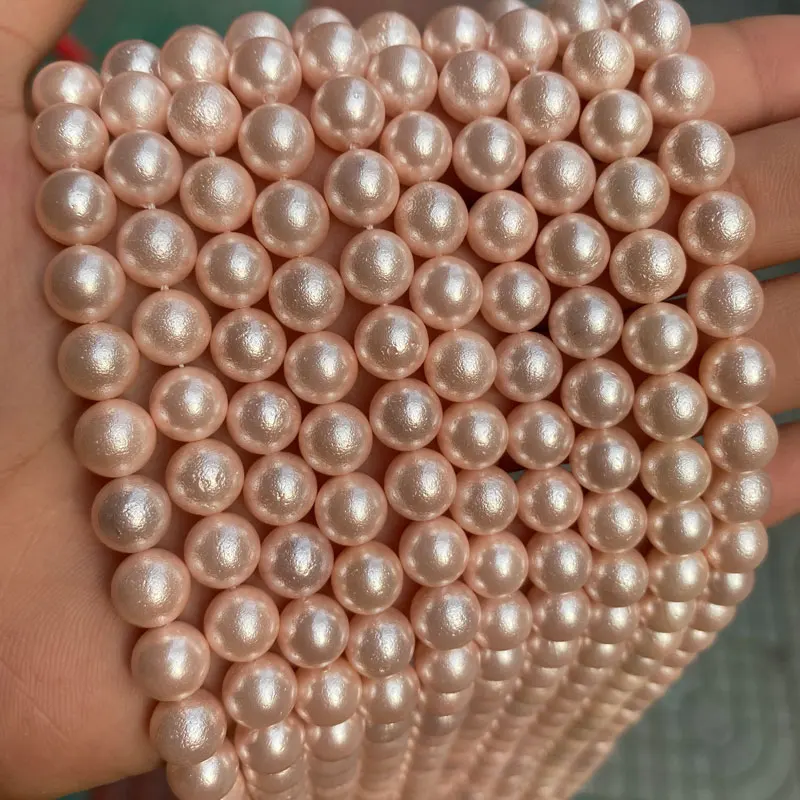 Wholesale Natural Round Matte White Sea Shell Beads for Jewelry Making Bead
