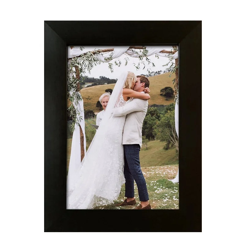 Wholesale factory A4 11x14 12x18 inch black wood grain art wall mount family photo wedding photographic studio poster frame