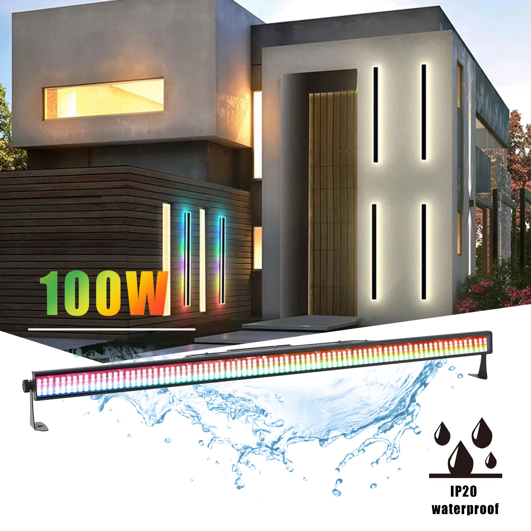 LED015 100W Architectural Exterior Linear Wall Wash Lighting Outdoor Waterproof RGB Colorful Facades Project Landscape Lamp