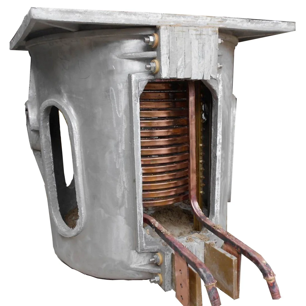 750kg iron cast melting induction furnace with aluminum framework furnace body