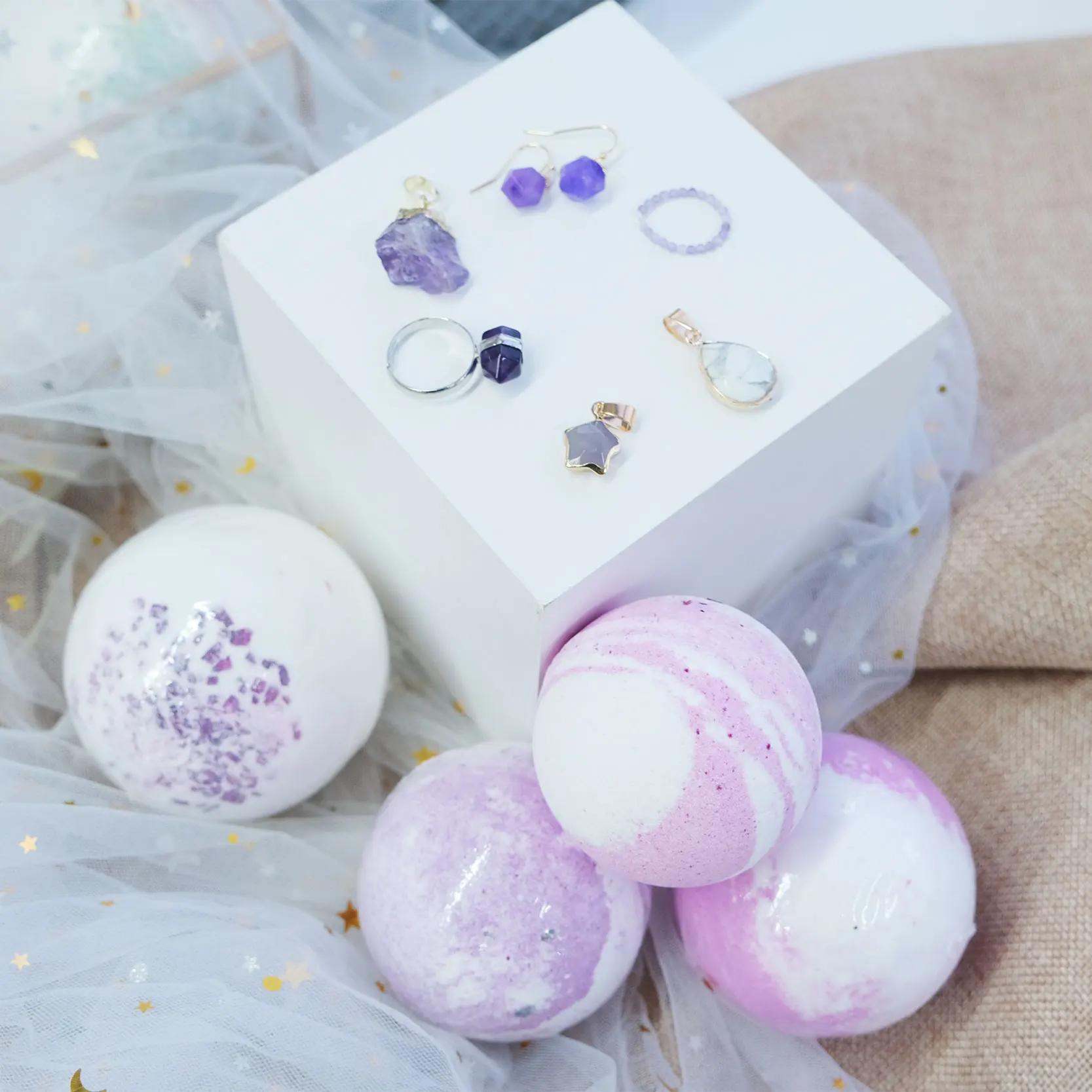 custom crystal bath bombs spa salts ball for mascotas wholesale with jewelry