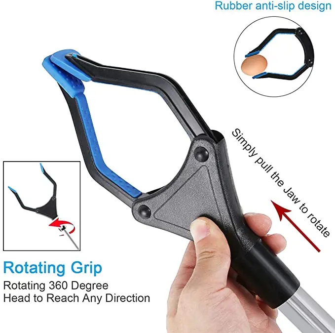 32 inch Folding Grabber Reacher Tool for Elderly, Lightweight Extra Long Handy Trash Claw Grabber