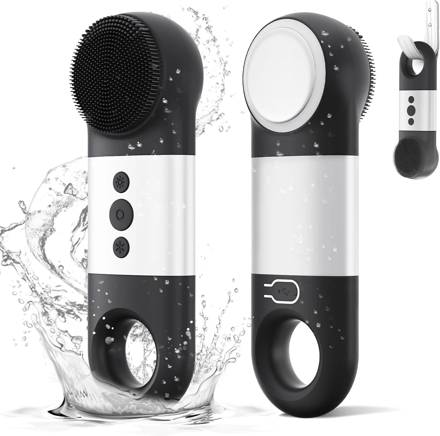 2025 трендовый звуковой Вибрационный массажер для холодного и горячего массажа силиконовая щетка глубокой очистки лица женщин