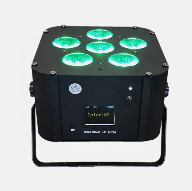 Elevate lighting setup with 6X18 Battery Power Wireless DMX LED Flat Par designed for easy use with Wifi and remote capabilities
