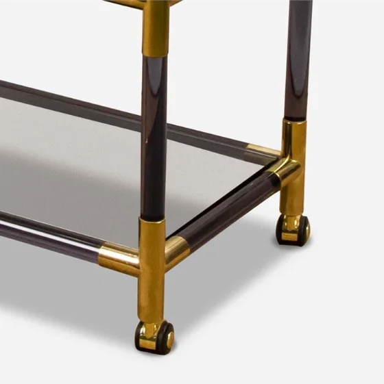 Custom acrylic serving trolley cart lucite trolley cart acrylic bar cart